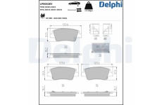 Sada brzdových destiček, kotoučová brzda DELPHI LP5062EV