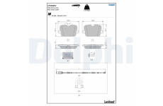 Sada brzdových destiček, kotoučová brzda DELPHI LP5068EV
