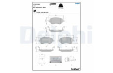 Sada brzdových destiček, kotoučová brzda DELPHI LP5070EV