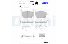 Sada brzdových destiček, kotoučová brzda DELPHI LP5071EV