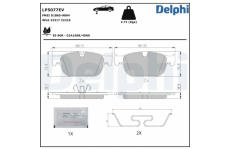 Sada brzdových destiček, kotoučová brzda DELPHI LP5077EV