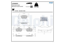 Sada brzdových destiček, kotoučová brzda DELPHI LP5085EV