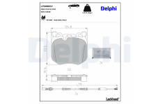 Sada brzdových destiček, kotoučová brzda DELPHI LP5088EV