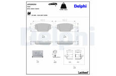 Sada brzdových destiček, kotoučová brzda DELPHI LP5093EV