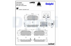 Sada brzdových destiček, kotoučová brzda DELPHI LP5104EV