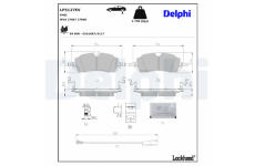 Sada brzdových destiček, kotoučová brzda DELPHI LP5127EV
