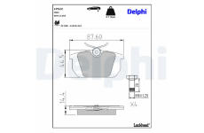Sada brzdových destiček, kotoučová brzda DELPHI LP522