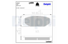 Sada brzdových destiček, parkovací brzda DELPHI LP527