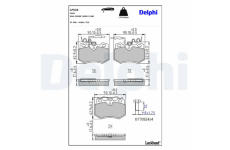 Sada brzdových destiček, kotoučová brzda DELPHI LP536