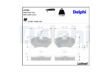 Sada brzdových destiček, kotoučová brzda DELPHI LP564