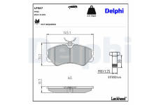 Sada brzdových destiček, kotoučová brzda DELPHI LP567