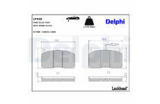 Sada brzdových destiček, kotoučová brzda DELPHI LP568