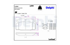 Sada brzdových platničiek kotúčovej brzdy DELPHI LP581
