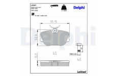 Sada brzdových destiček, kotoučová brzda DELPHI LP597