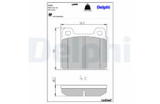 Sada brzdových destiček, kotoučová brzda DELPHI LP61