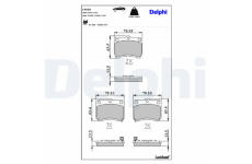 Sada brzdových destiček, kotoučová brzda DELPHI LP620