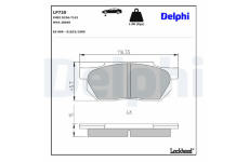 Sada brzdových destiček, kotoučová brzda DELPHI LP720