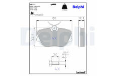 Sada brzdových destiček, kotoučová brzda DELPHI LP731