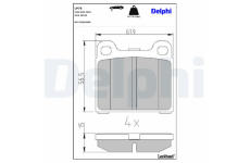 Sada brzdových destiček, kotoučová brzda DELPHI LP76