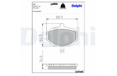 Sada brzdových destiček, kotoučová brzda DELPHI LP7