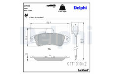 Sada brzdových destiček, kotoučová brzda DELPHI LP853