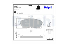 Sada brzdových destiček, kotoučová brzda DELPHI LP867