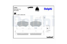 Sada brzdových destiček, kotoučová brzda DELPHI LP901