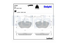 Sada brzdových destiček, kotoučová brzda DELPHI LP909