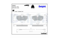 Sada brzdových destiček, kotoučová brzda DELPHI LP910