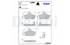 Sada brzdových destiček, kotoučová brzda DELPHI LP911