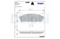 Sada brzdových destiček, kotoučová brzda DELPHI LP931