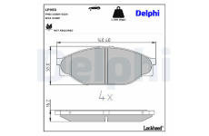 Sada brzdových destiček, kotoučová brzda DELPHI LP950
