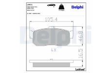 Sada brzdových destiček, kotoučová brzda DELPHI LP971