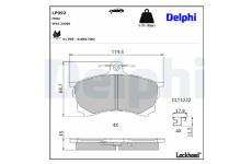Sada brzdových destiček, kotoučová brzda DELPHI LP992