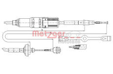 Tažné lanko, ovládání spojky METZGER 10.3211
