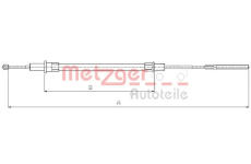 Tažné lanko, parkovací brzda METZGER 10.4154