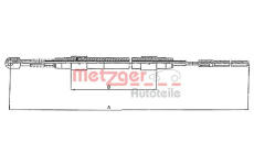 Tažné lanko, parkovací brzda METZGER 10.423