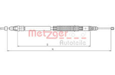 Tažné lanko, parkovací brzda METZGER 10.4664