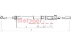 Tažné lanko, parkovací brzda METZGER 10.4723