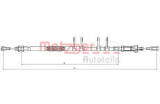 Tažné lanko, parkovací brzda METZGER 10.4743