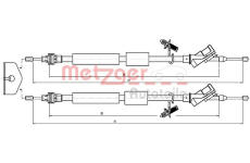 Tažné lanko, parkovací brzda METZGER 10.5371