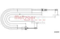 Tažné lanko, parkovací brzda METZGER 10.6034