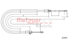 Tažné lanko, parkovací brzda METZGER 10.6035