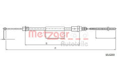 Tažné lanko, parkovací brzda METZGER 10.6203