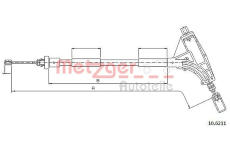 Tažné lanko, parkovací brzda METZGER 10.6211