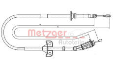 Tažné lanko, parkovací brzda METZGER 10.8189