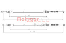 Tažné lanko, parkovací brzda METZGER 10.9337