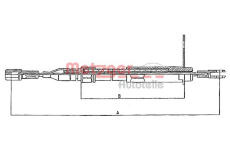 Tažné lanko, parkovací brzda METZGER 10.943