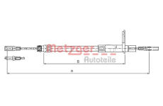 Tažné lanko, parkovací brzda METZGER 10.9431