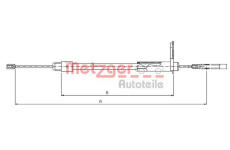 Tažné lanko, parkovací brzda METZGER 10.9434